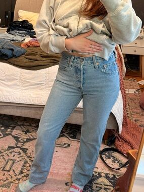 Levi's Light Wash 501 Straight-Leg Jeans